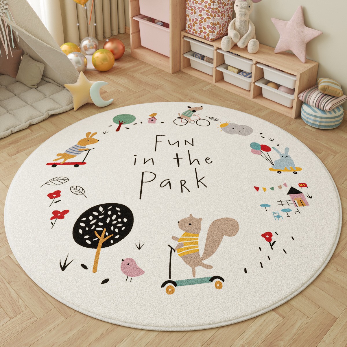 Outdoor Adventure Kids - Alfombra Redonda Infantil para el Parque,