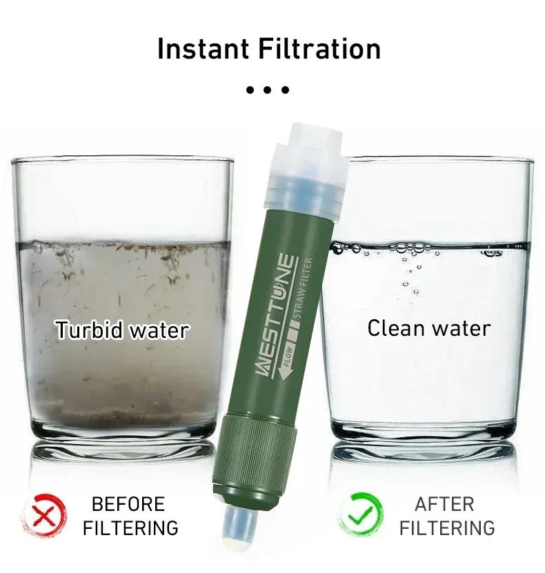 Water Filter Straw - Westtune Mini Camping al aire libre