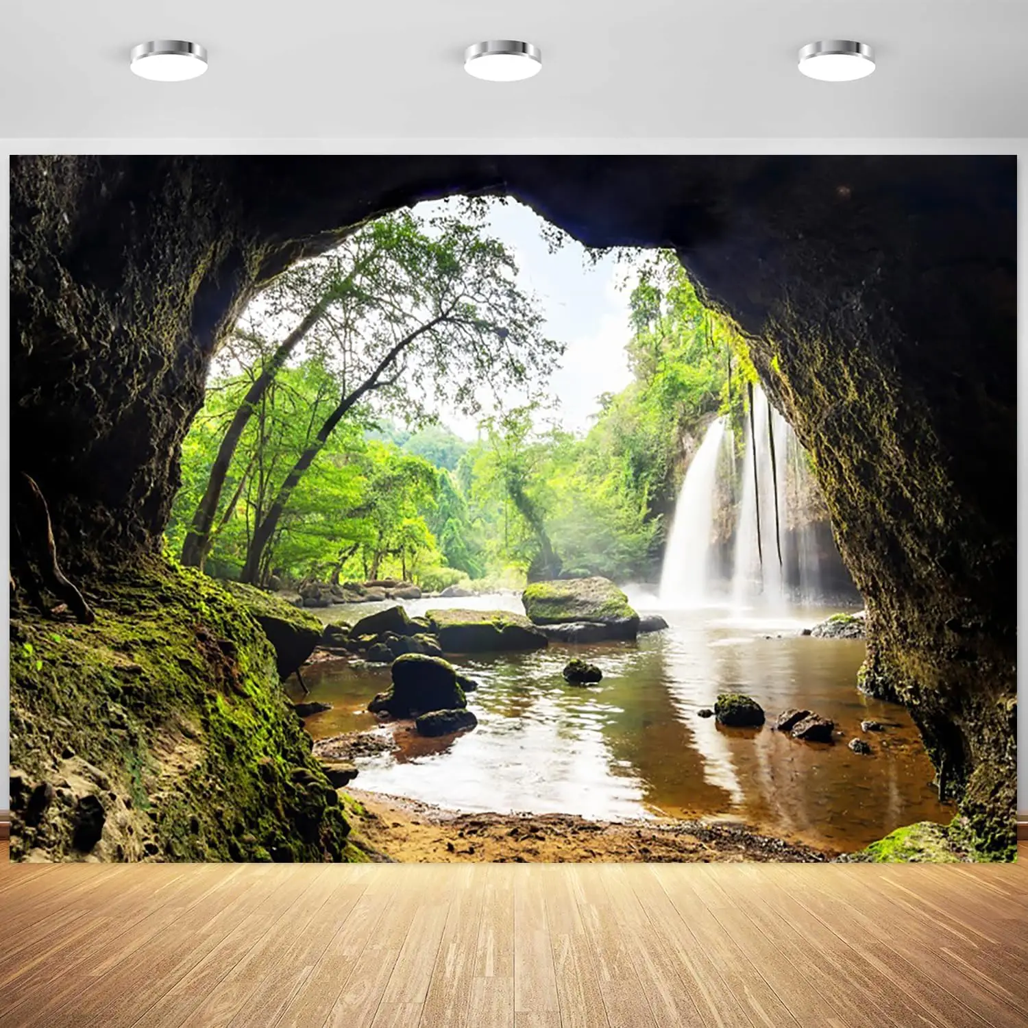 Outdoor Adventure Background - Fondo Fotográfico de Bosque, Cascada, Montaña,