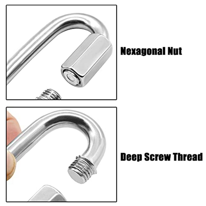 Carabiner Locking D - ABJS Paquete de 12 Eslabones Rápidos