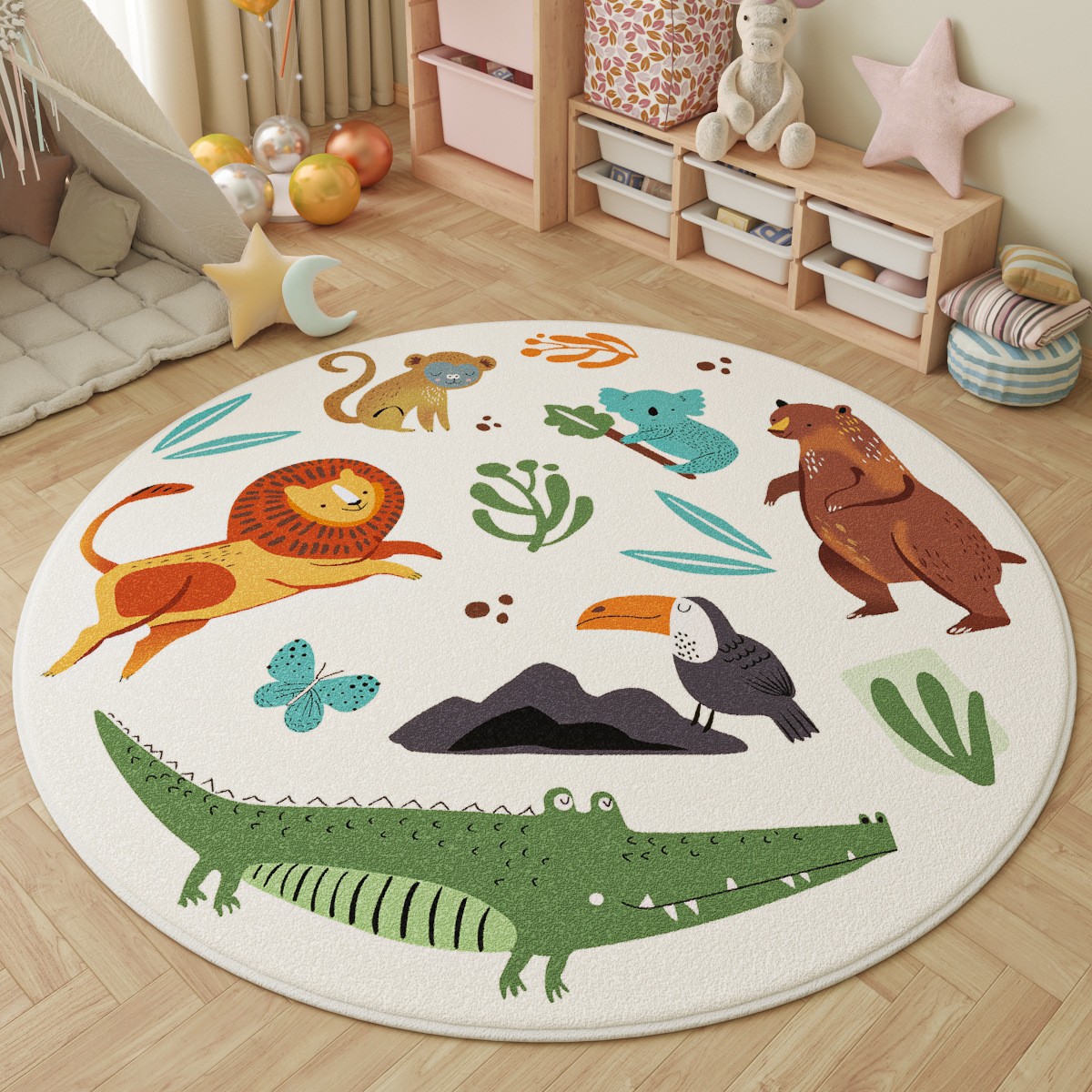 Alfombra Redonda Infantil para - Outdoor Adventure Kids reseña y precio