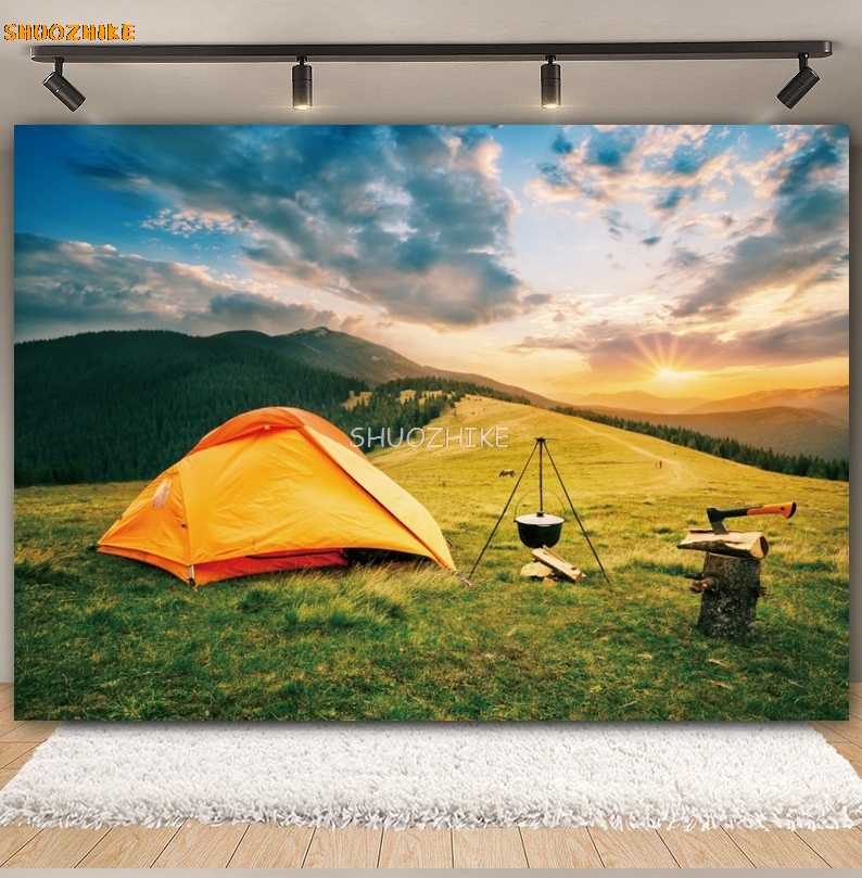 Fondo de Camping de bosque al  - Outdoor Adventure Background reseña y precio