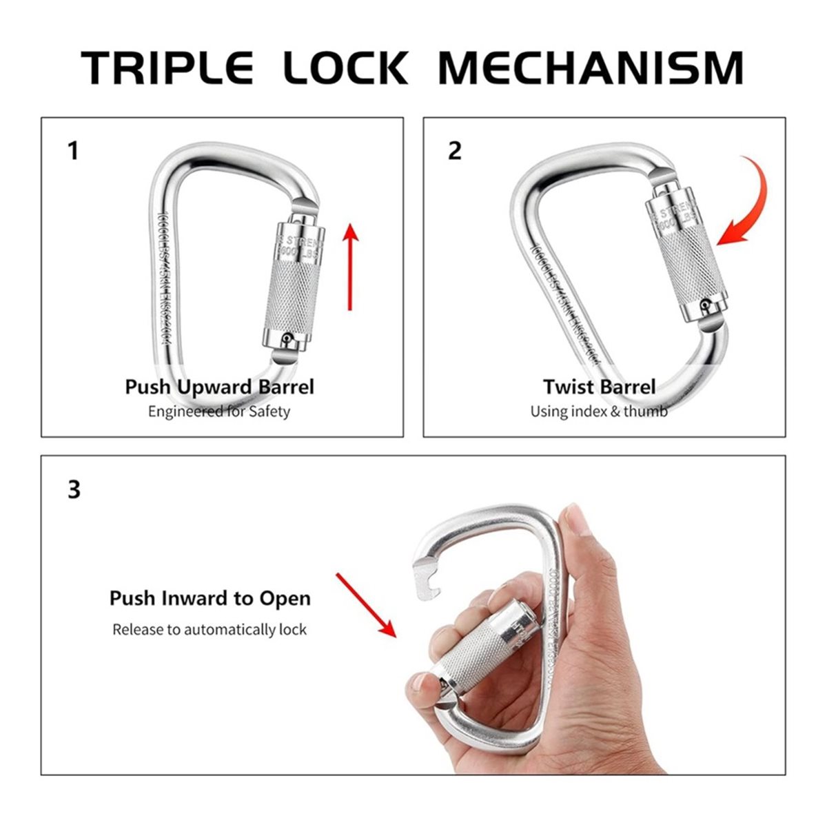 (A99Z) Mosquetón de Bloqueo Au - Carabiner Locking D reseña y precio