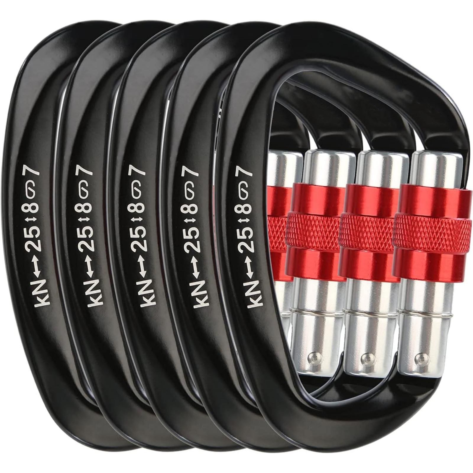 5 unids/set 25KN mosquetón de  - Carabiner Locking D reseña y precio