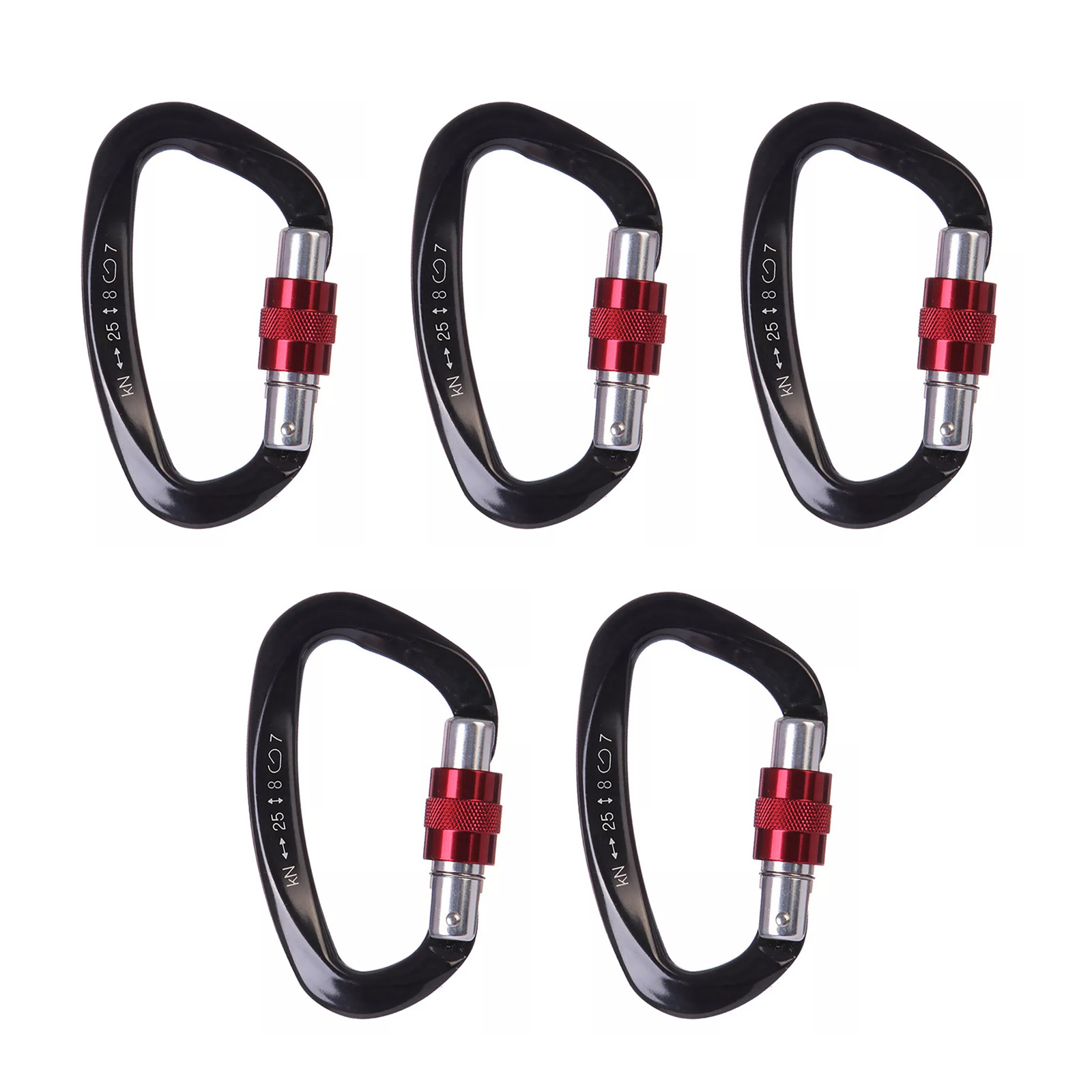 5 unids/set 25KN mosquetón de  - Carabiner Locking D reseña y precio