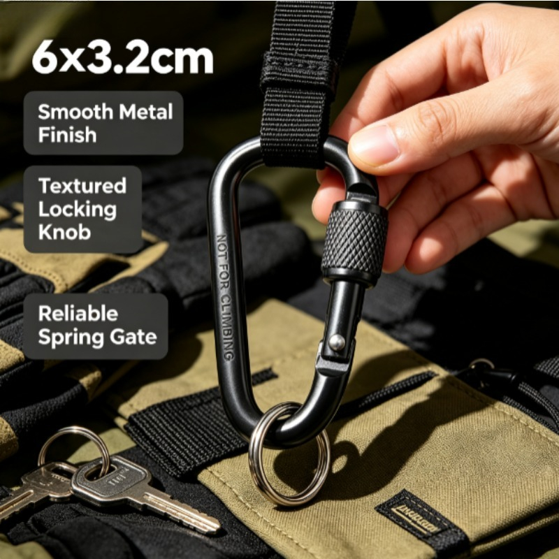 Mosquetón de Bloqueo en Forma  - Carabiner Locking D reseña y precio